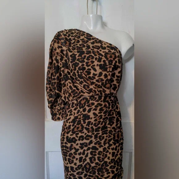 Super sexy chic leopard print asymmetrical dress 🐆 - Picture 4 of 12